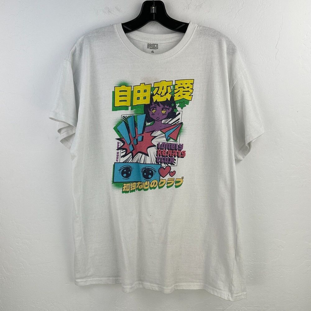 Lonely Hearts Club Anime T-shirt Mens XL Cute‎ Brisco Brands Fan Gear Sad Boy